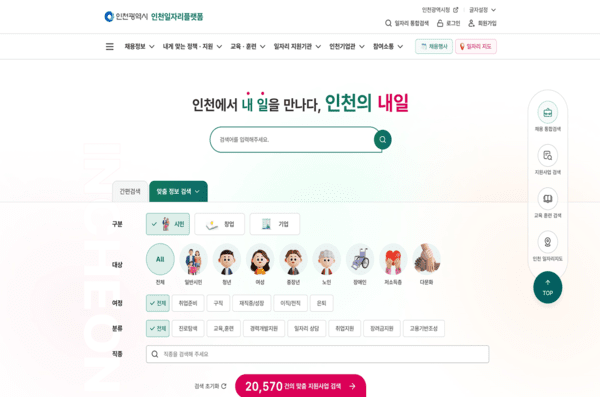 “일자리 정보 한 번에 찾는다”…인천 통합 플랫폼 가동